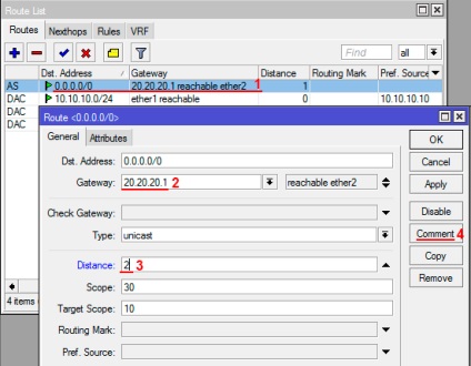 Beállítása router MikroTik két szolgáltató online áruház wi-fi berendezések Technotrade