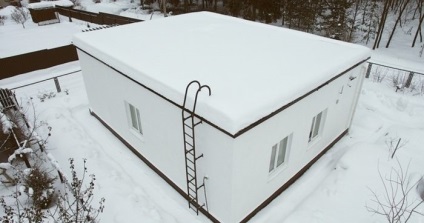 Одноповерховий будинок з плоским дахом каркасна покрівля