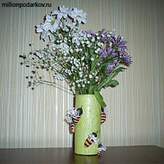 Виріб із солоного тіста ваза «ваза - бджілки на галявині -» з фото інструкцією