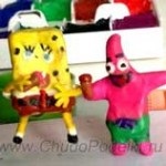 Artizanat din spongebob plasticine și patric