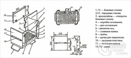 Demontabil BBQ cu mâinile lor