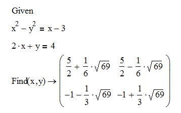 Рішення рівнянь і систем рівнянь в mathcad