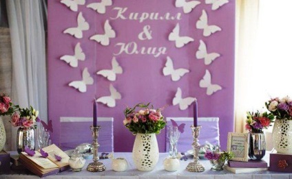 Decoratiuni de nunta romantice cu fluturi - o superioara pentru nou-nascuti