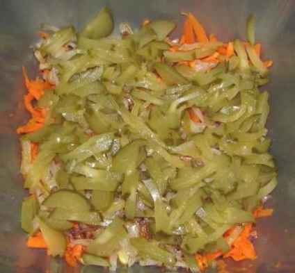 Építőipari saláta savanyúság recept egy fotó