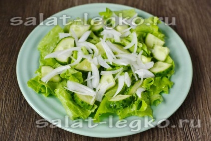 Saláta - ropogós, recept fotó csirkével és uborka