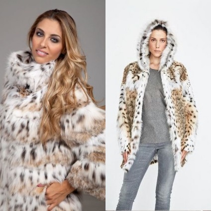 Coats de iarna 2017-2018 lynx ani guler de blană model de fotografie nurcă cu asieta și glugă