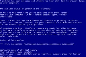 Kék képernyő indításakor a Windows XP, ok és megoldás
