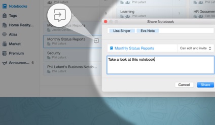 Sharing notepads - centrul de ajutor evernote