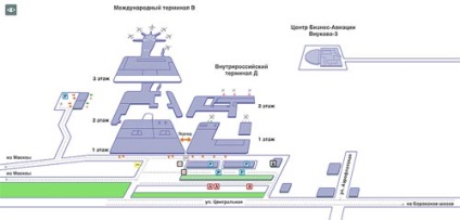 Схема парковок в аеропорту Внуково