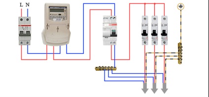 Схема підключення узо в однофазної мережі із заземленням фото