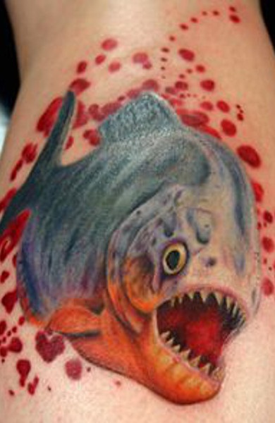 Piranha tatuaj - înțeles, schițe și fotografii pentru tatuaje