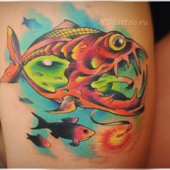 Piranha tatuaj - înțeles, schițe și fotografii pentru tatuaje