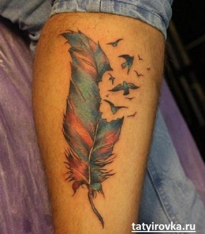 Feather tatuaj și sensul său