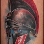 Tattoo Spartan valoarea cască, fotografie și cele mai bune schițe