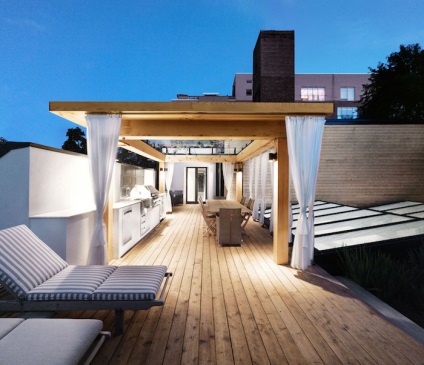 Terasz a tetőn a sajátos tervezési ötletek
