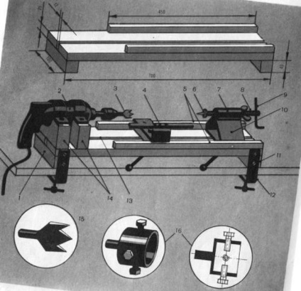 Токарний верстат з дрилі своїми руками креслення, фото, легка справа
