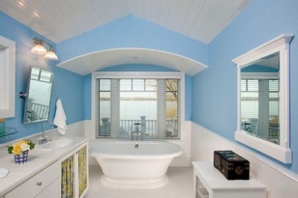 Fürdőszoba a tengeri stílusban - 21 fotó tengeri belsővel