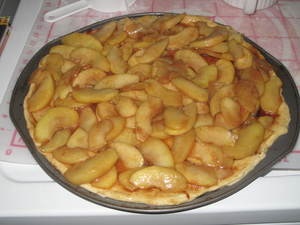 Apple pizza - egy torta egy lépésről lépésre recept fotók