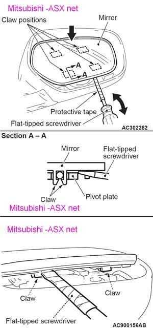 Cseréje külső tükör - autóklub Mitsubishi ASX, Mitsubishi terepjárók, SUV-ok Mitsubishi