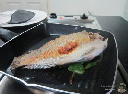 Fried tilapia pe un grătar - rețetă cu o fotografie