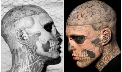 Zombie Boy, cum a arătat Rick Gestalt înainte și după tatuaj