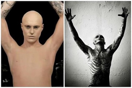 Zombie Boy, cum a arătat Rick Gestalt înainte și după tatuaj