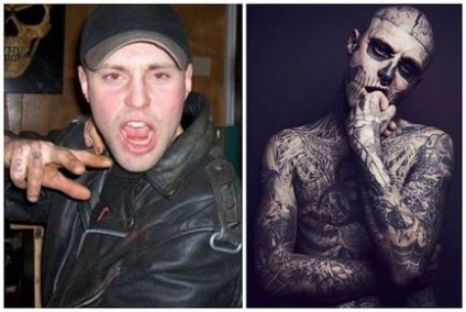 Zombie Boy, cum a arătat Rick Gestalt înainte și după tatuaj