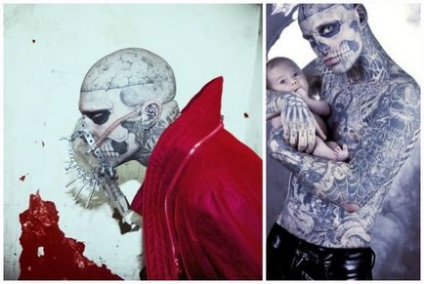 Zombie Boy, cum a arătat Rick Gestalt înainte și după tatuaj