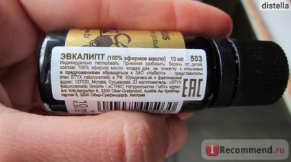 Ароматичне масло styx евкаліпт (100% ефірне масло) - «чи може бути справжнє ефірне масло