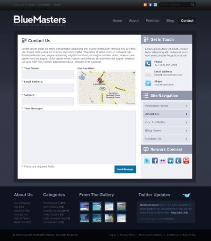 Безкоштовний професійний psd-шаблон bluemasters