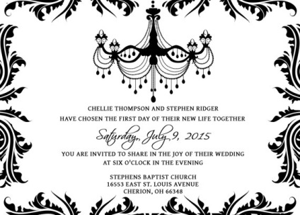Invitații la nunta alb-negru