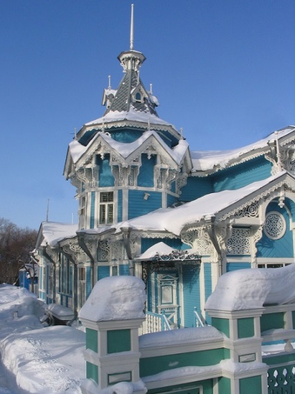 Fa várak, kastélyok, tornyok és házak Oroszországban 17-20 évszázadok