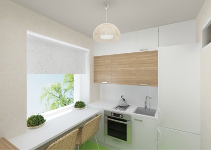 Proiectare bucătărie 7 mp într-o casă de panouri cu frigider 20 fotografii