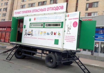 Ecomobile din Sankt-Petersburg unde să se ia baterii și alte deșeuri menajere dăunătoare