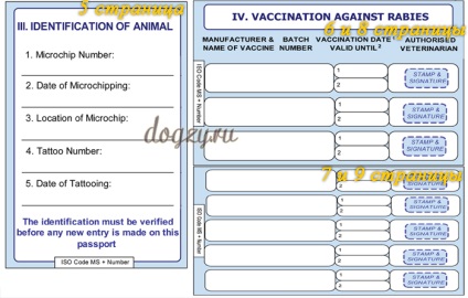 Formatul pașaportului veterinar internațional