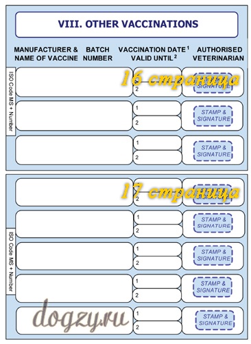 Formatul pașaportului veterinar internațional