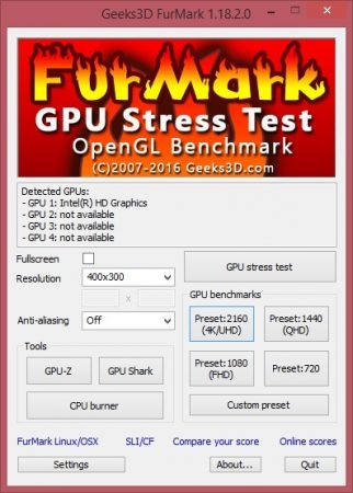 Furmark - програма за тестване на видео карти