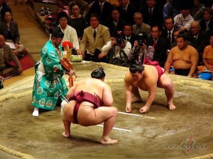 Головний суддя під час поєдинку борців сумо