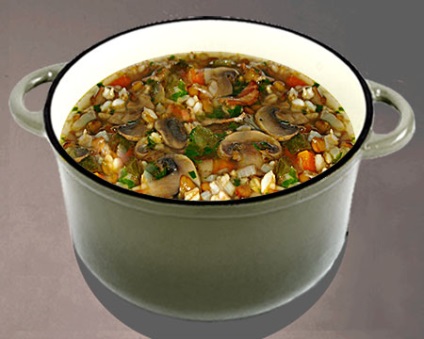 Грибний суп із заморожених грибів з рисом покроковий рецепт