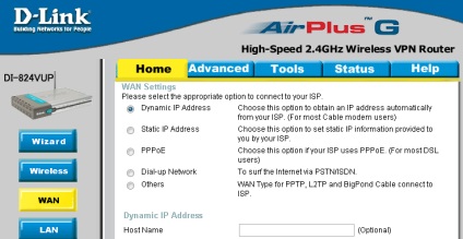 Instrucțiuni pentru configurarea routerului d-link di-824vup