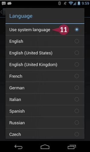Modificarea limbii și a opțiunilor de introducere în Android