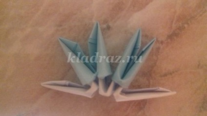 Hogyan készítsünk egy hópehely ki a papírt a technika moduláris origami lépésről lépésre fotókkal