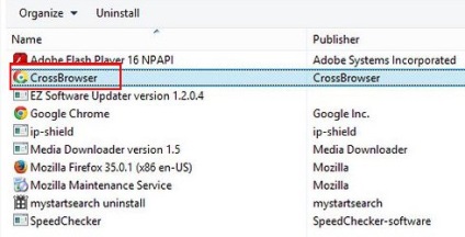 Hogyan lehet eltávolítani crossbrowser a Windows 7 számítógép, 8. és xp