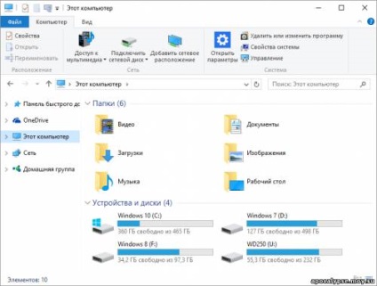 Як видалити значки onedrive, домашня група, мережа і панель швидкого доступу з навігаційної