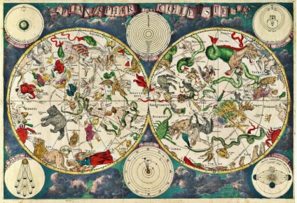 Harta cerului înstelat al misterelor constelațiilor zodiacale
