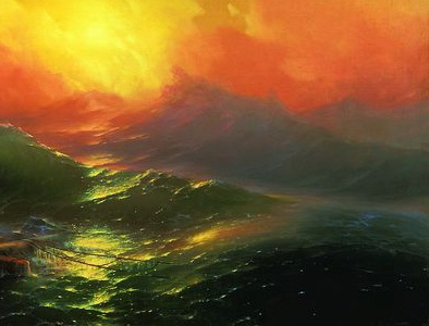 Festés és (kilencedik Aivazovsky fragmens) kép- és