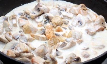 Csirke filé gombával tejfölös recept