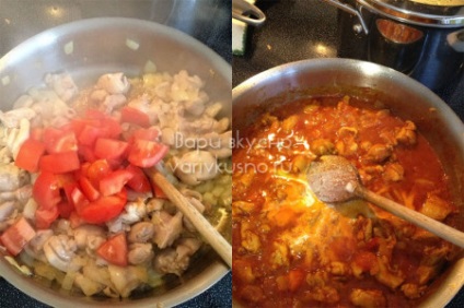 Pui curry cu roșii