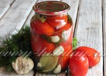 Marinate tomate - arici - cu usturoi pentru rețeta de iarnă cu o fotografie