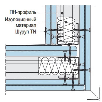 Interfață interioară cu o teacă de două straturi